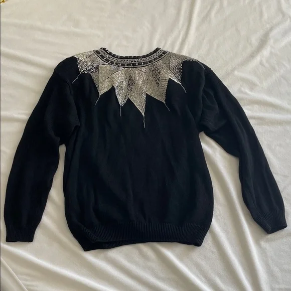 Vintage Beaded Sweater. 1989 IB Diffusion.Silk, Angora.Women's Size Medium - Picture 3 of 12